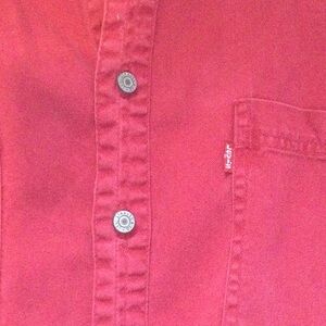 Levi's cowboy shirt red XL light wash roja